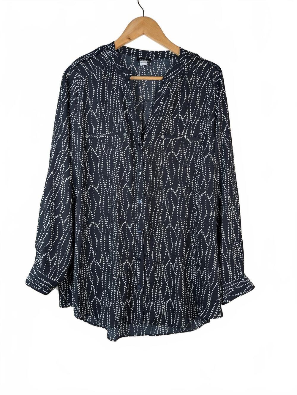 Simply Emma Women's Black and White‎ Pattern Blouse Size 1X